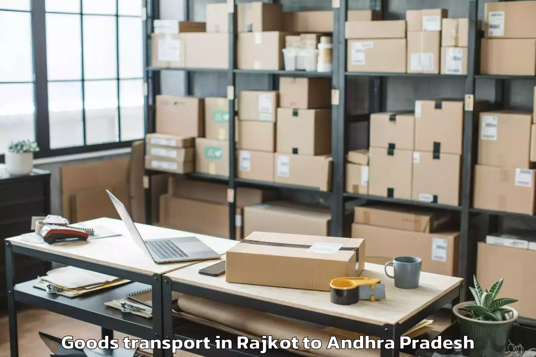 Top Rajkot to Achanta Goods Transport Available